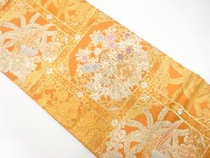 格天井に鳳凰・花模様織り出し袋帯